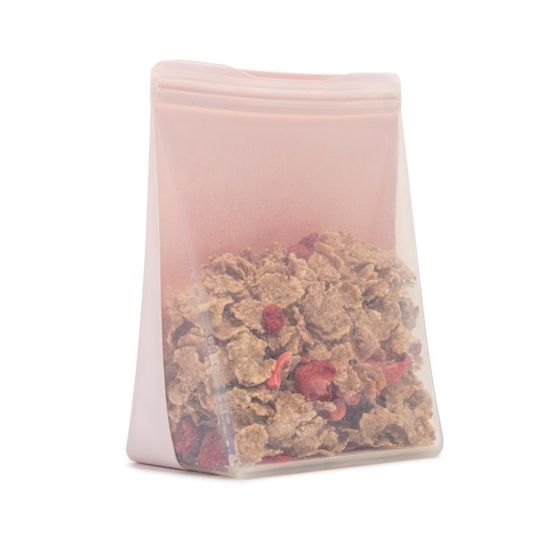 WP W&P Porter Silicone Reusable Storage Bag, Sandwich (50oz Stand-Up), Blush, Food Storage Container, Microwave and Dishwasher Safe, Easy Cleaning - Image 1